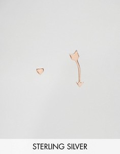 Серебряные непарные серьги с покрытием из розового золота ASOS - Медный