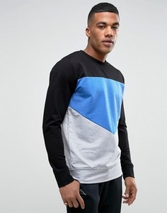 Свитшот с круглым вырезом и вставками Jack &amp; Jones - Черный