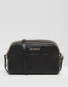 Сумка на плечо с двумя сердцами Love Moschino - Черный