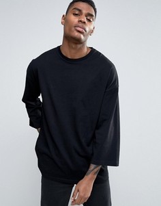 Черный oversize-лонгслив с широкими рукавами ASOS - Черный