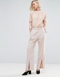 Брюки без застежки с разрезами ASOS WHITE - Розовый