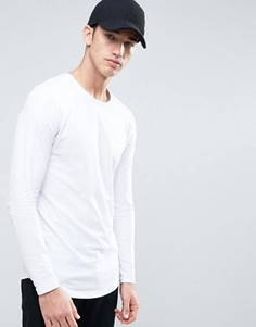 Удлиненный лонгслив-премиум Jack &amp; Jones - Белый