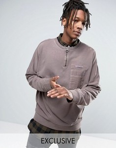 Коричневый свитшот с горловиной на молнии Puma эксклюзивно для ASOS 57531501 - Коричневый