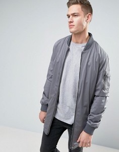 Длинная куртка со сборками и карманами Brave Soul - Серый