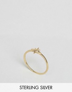 Кольцо из позолоченного серебра со звездочкой ASOS - Золотой