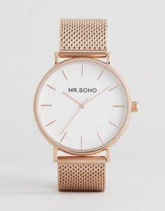 Часы цвета розового золота с сетчатым браслетом Mr Boho - Золотой
