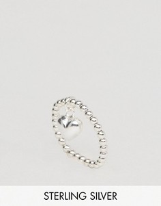 Серебряное кольцо с подвеской-сердцем ASOS - Серебряный