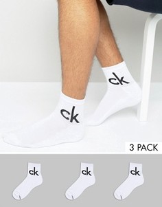 Набор из 3 пар белых носков Calvin Klein - Белый