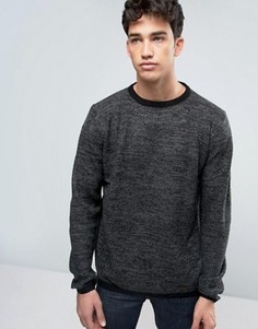 Вязаный джемпер с круглым вырезом Brave Soul Mens - Черный