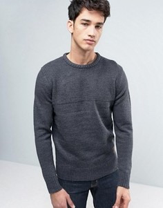 Джемпер в рубчик с круглым вырезом Brave Soul Mens - Серый