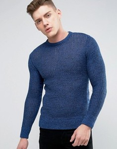 Вязаный джемпер с круглым вырезом Brave Soul Mens - Синий