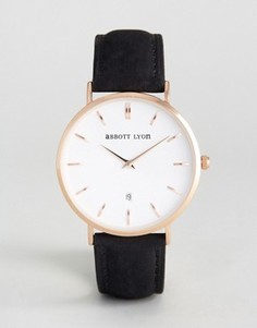Часы с черным замшевым ремешком Abbott Lyon Kensington 40 - Черный