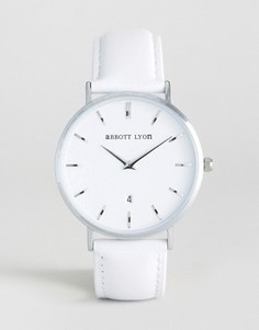 Часы с белым кожаным ремешком Abbott Lyon Kensington 40 - Серый