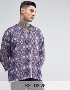 Рубашка классического кроя в стиле 70-х Reclaimed Vintage Inspired - Фиолетовый