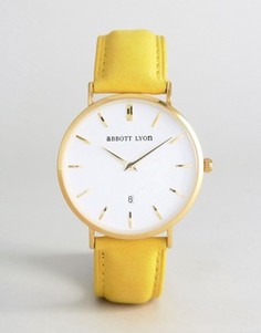 Часы с замшевым ремешком горчичного цвета Abbott Lyon Kensington 40 - Желтый