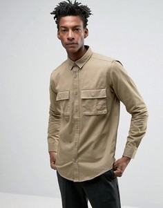 Рубашка стандартного кроя с карманами в стиле милитари Only &amp; Sons - Бежевый