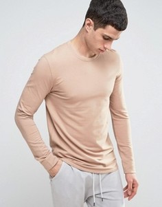 Длинный свитшот с асимметричным краем Selected Homme - Бежевый