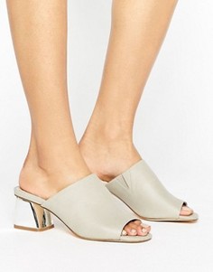 Шлепанцы на среднем каблуке Miss Selfridge - Серебряный