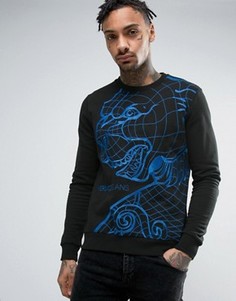 Черный свитшот с вышивкой Versace - Черный