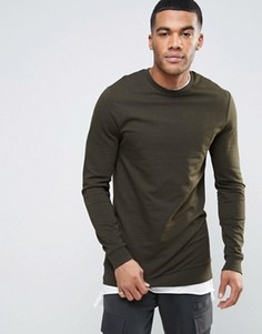 Длинный обтягивающий свитшот ASOS - Зеленый