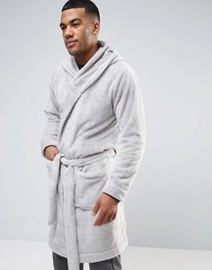 Флисовый халат с капюшоном ASOS - Серый