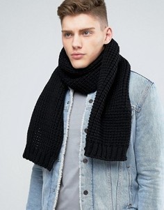 Черный вязаный шарф ASOS - Черный