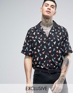 Рубашка классического кроя с отложным воротником Reclaimed Vintage Inspired - Черный