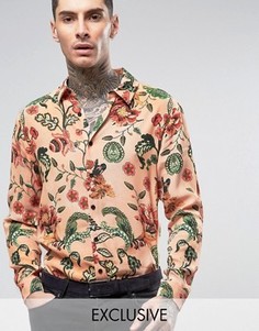 Розовая рубашка классического кроя Reclaimed Vintage Inspired Party - Розовый