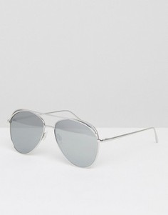 Солнцезащитные очки-авиаторы с зеркальными стеклами ASOS - Серебряный
