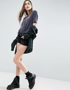 Черные джинсовые шорты с заниженной талией ASOS - Черный