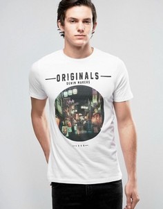 Футболка с принтом Jack &amp; Jones Originals - Кремовый