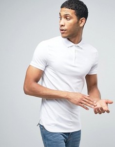 Белое длинное обтягивающее поло с асимметричным краем ASOS - Белый