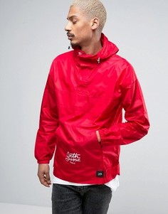 Красная куртка-дождевик через голову с капюшоном Sixth June - Красный