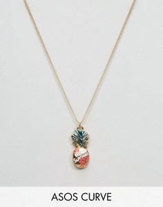 Ожерелье с разноцветным ананасом ASOS CURVE - Мульти