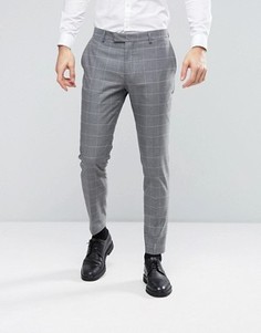 Узкие брюки-премиум в клетку Jack &amp; Jones - Серый