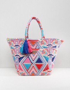 Большая пляжная сумка в неоновых цветах Seafolly - Мульти