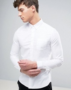 Эластичная оксфордская рубашка скинни Burton Menswear - Белый