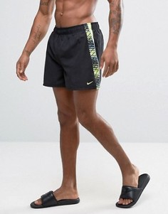 Черные шорты для плавания с полосой Nike - Черный