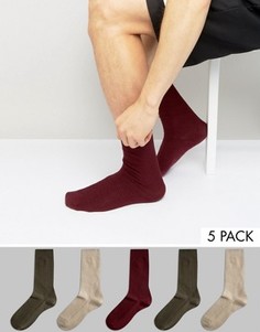 5 пар носков из вафельного трикотажа ASOS - Мульти