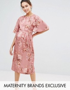 Платье миди в стиле кимоно с цветочным принтом Hope &amp; Ivy Maternity - Розовый