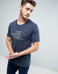 Темно-синяя меланжевая футболка с большим логотипом The North Face Easy - Темно-синий