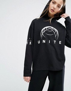 Топ с капюшоном и логотипом Weekday Unite - Черный