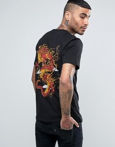 Черная футболка с драконом на спине Criminal Damage - Черный