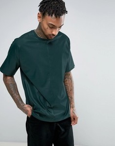 Oversize-футболка из искусственной кожи с декоративным швом ASOS - Зеленый