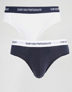2 хлопковых трусов стретч Emporio Armani - Белый