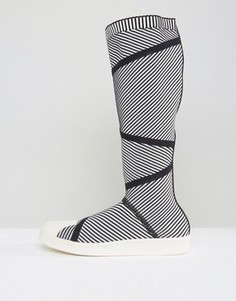 Высокие кроссовки из премиум-трикотажа в стиле 80-х adidas Originals Superstar - Белый