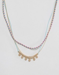 Ярусное ожерелье с бусинами и монетами Nylon - Мульти
