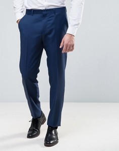 Узкие синие брюки из 100% шерсти ASOS WEDDING - Синий