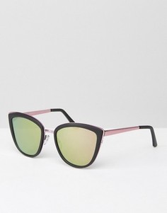 Солнцезащитные очки кошачий глаз с розовыми стеклами ASOS - Черный
