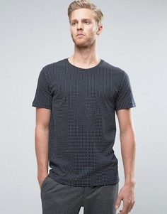 Темно-синяя футболка слим в решетчатую клетку HUGO by Hugo Boss Drid - Темно-синий